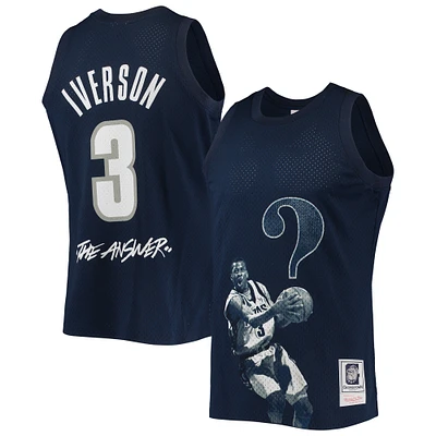 Men's Mitchell & Ness Allen Iverson Navy Georgetown Hoyas The Answer Replica Jersey