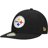 Men's New Era Black Pittsburgh Steelers Omaha Low Profile 59FIFTY Fitted Hat