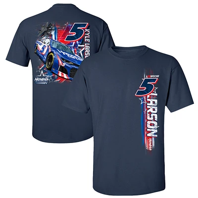 Men's Hendrick Motorsports Team Collection Navy Kyle Larson Hendrickcars.com Stars & Stripes T-Shirt