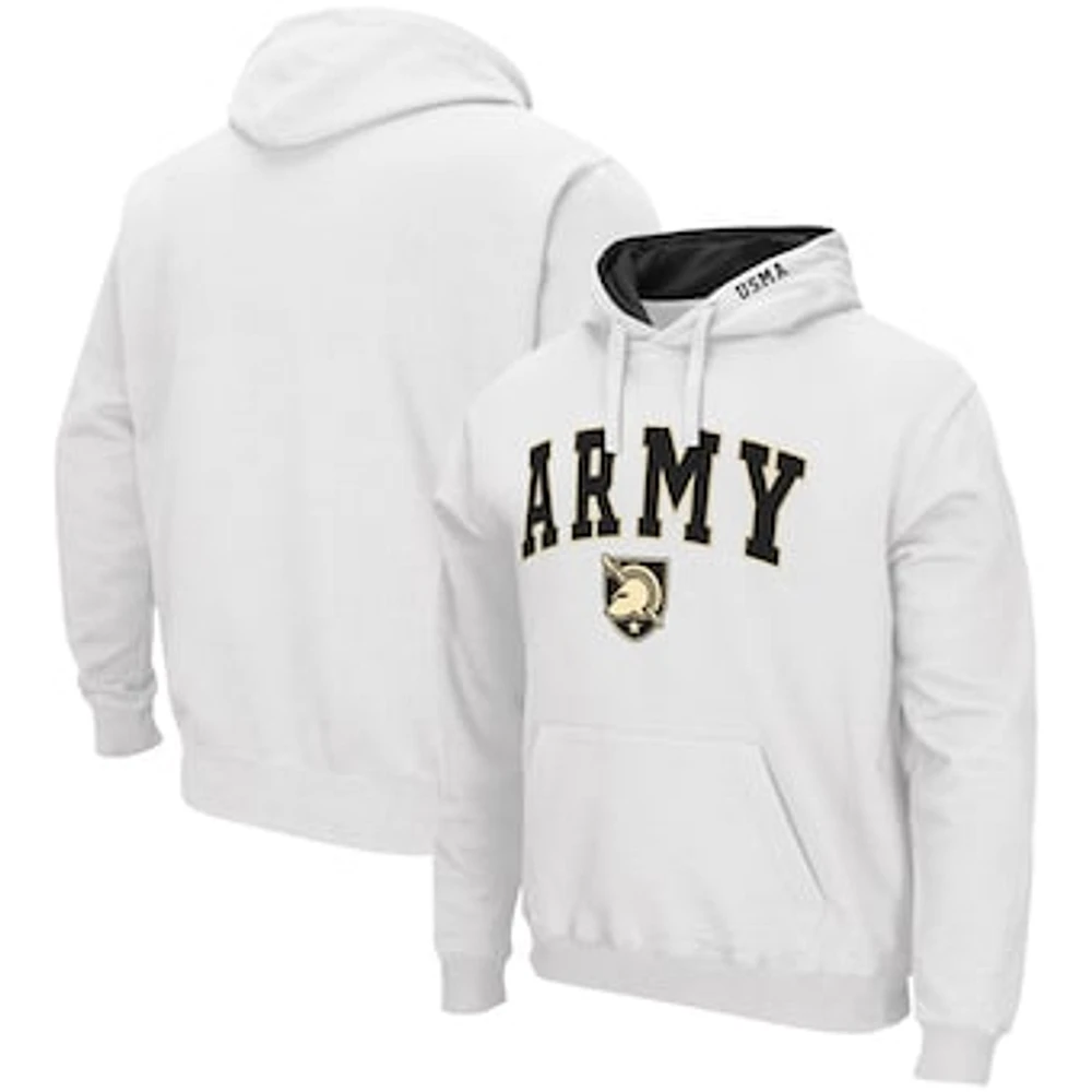 Men's Colosseum White Army Black Knights Arch & Logo 3.0 Pullover Hoodie