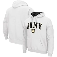 Men's Colosseum White Army Black Knights Arch & Logo 3.0 Pullover Hoodie