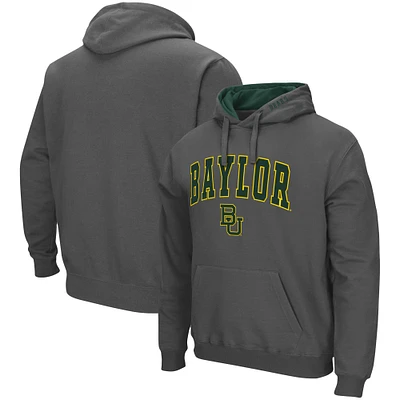 Men's Colosseum Charcoal Baylor Bears Arch & Logo 3.0 Pullover Hoodie