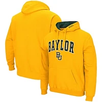 Men's Colosseum Gold Baylor Bears Arch & Logo 3.0 Pullover Hoodie