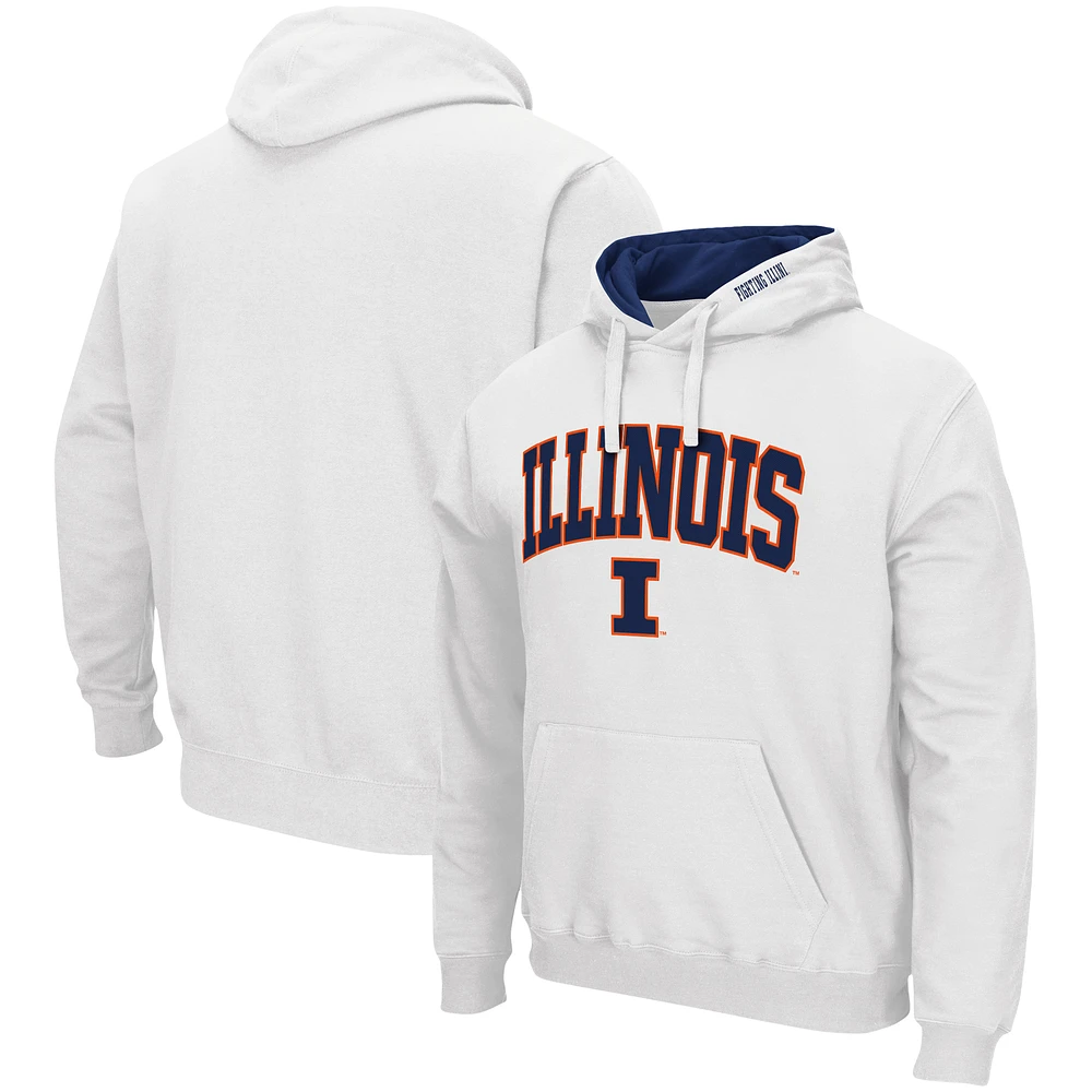 Men's Colosseum Illinois Fighting Illini Arch & Logo 3.0 Pullover Hoodie