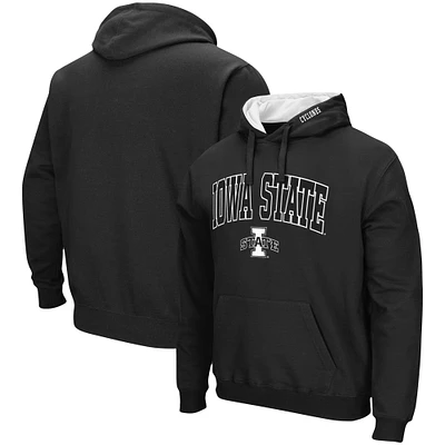 Men's Colosseum Black Iowa State Cyclones Arch & Logo 3.0 Pullover Hoodie