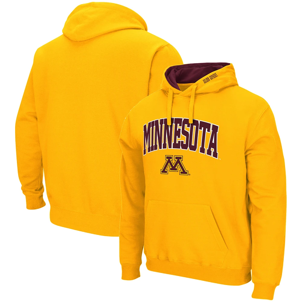 Men's Colosseum Gold Minnesota Golden Gophers Arch & Logo 3.0 Pullover Hoodie