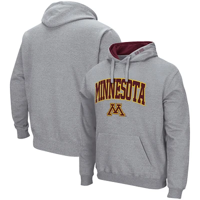 Men's Colosseum Heather Gray Minnesota Golden Gophers Arch & Logo 3.0 Pullover Hoodie