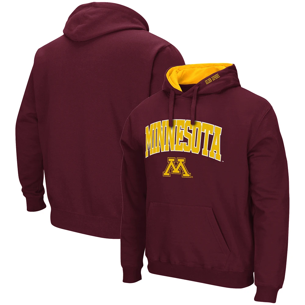 Men's Colosseum Maroon Minnesota Golden Gophers Arch & Logo 3.0 Pullover Hoodie