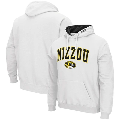 Men's Colosseum White Missouri Tigers Arch & Logo 3.0 Pullover Hoodie