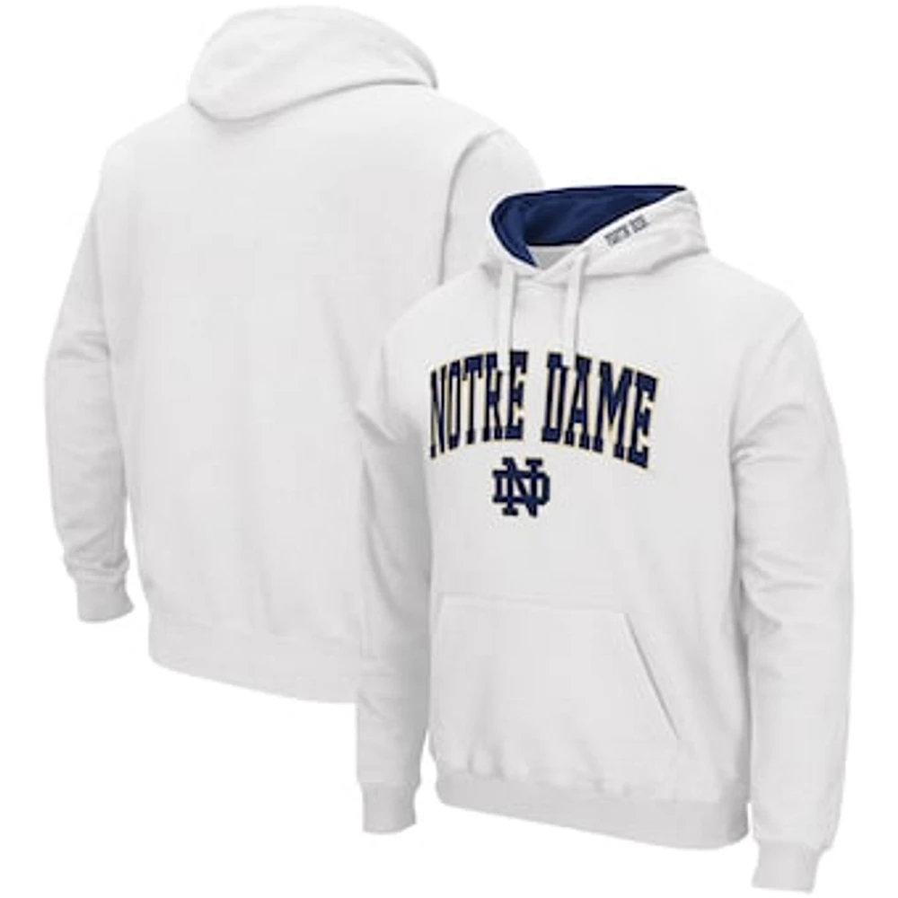 Men's Colosseum White Notre Dame Fighting Irish Arch & Logo 3.0 Pullover Hoodie