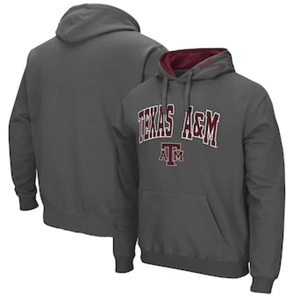 Men's Colosseum Charcoal Texas A&M Aggies Arch & Logo 3.0 Pullover Hoodie