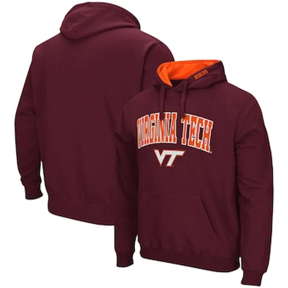 Men's Colosseum Maroon Virginia Tech Hokies Arch & Logo 3.0 Pullover Hoodie