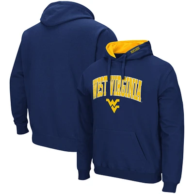 Men's Colosseum Navy West Virginia Mountaineers Arch & Logo 3.0 Pullover Hoodie