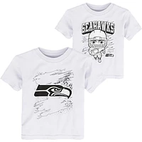 Toddler White Seattle Seahawks Coloring Activity Two-Pack T-Shirt Set