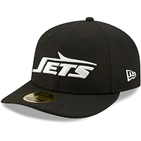 Men's New Era Black New York Jets Wordmark Omaha Throwback Low Profile 59FIFTY Fitted Hat