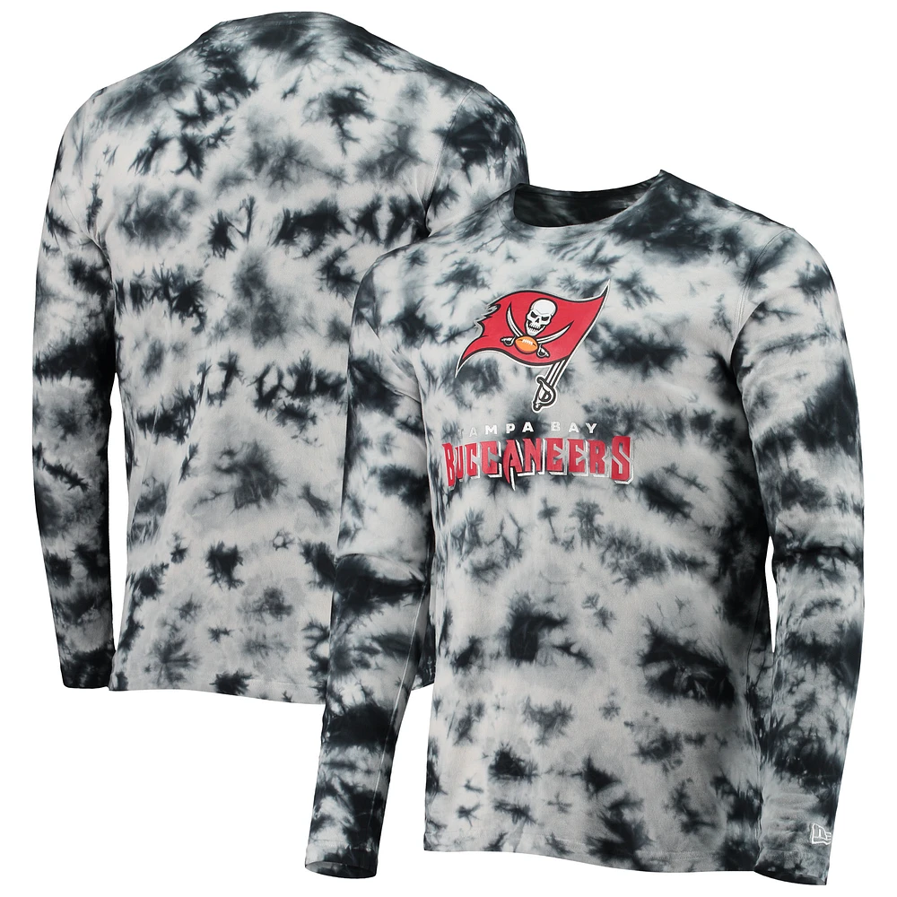 Men's New Era Black Tampa Bay Buccaneers Tie-Dye Long Sleeve T-Shirt