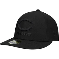 Men's New Era Black Chicago Bears Wordmark on Low Profile 59FIFTY II Fitted Hat