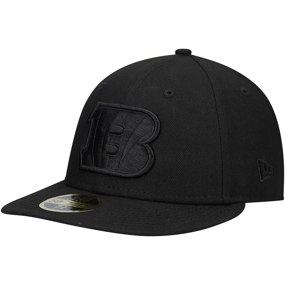 Men's New Era Black Cincinnati Bengals on Low Profile 59FIFTY II Fitted Hat