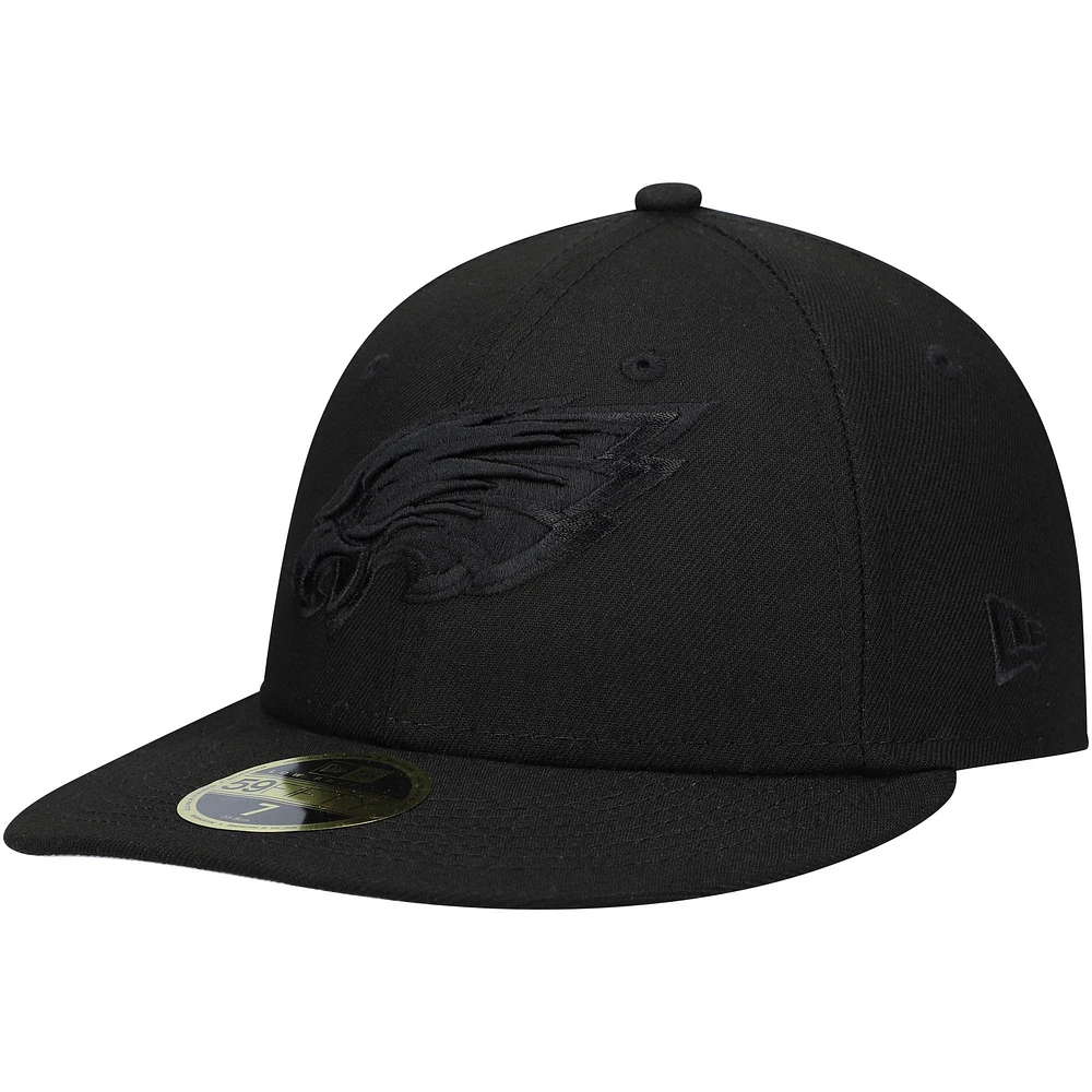 Men's New Era Black Philadelphia Eagles on Low Profile 59FIFTY II Fitted Hat