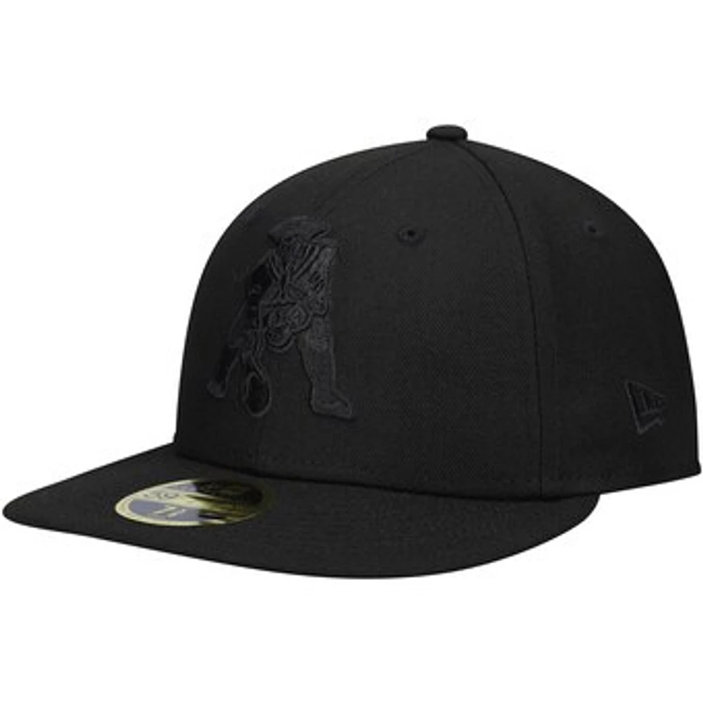 Men's New Era Black England Patriots Historic Logo on Low Profile 59FIFTY II Fitted Hat