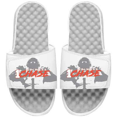 Men's ISlide Ja'Marr Chase White Cincinnati Bengals 2021 NFL Draft Sketch Slide Sandals