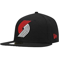 Men's New Era Black Portland Trail Blazers Team Wordmark 59FIFTY Fitted Hat