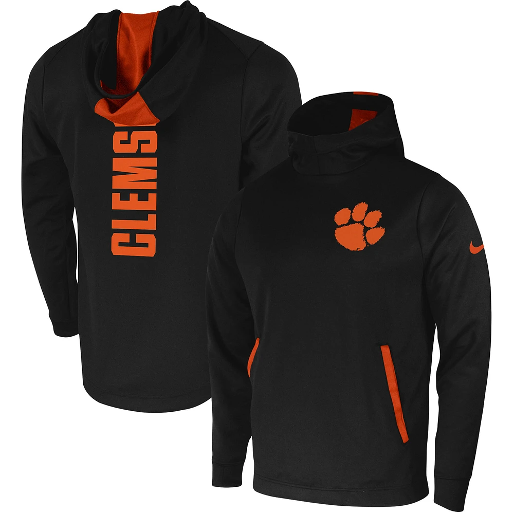 Men's Nike Black Clemson Tigers 2-Hit Performance Pullover Hoodie