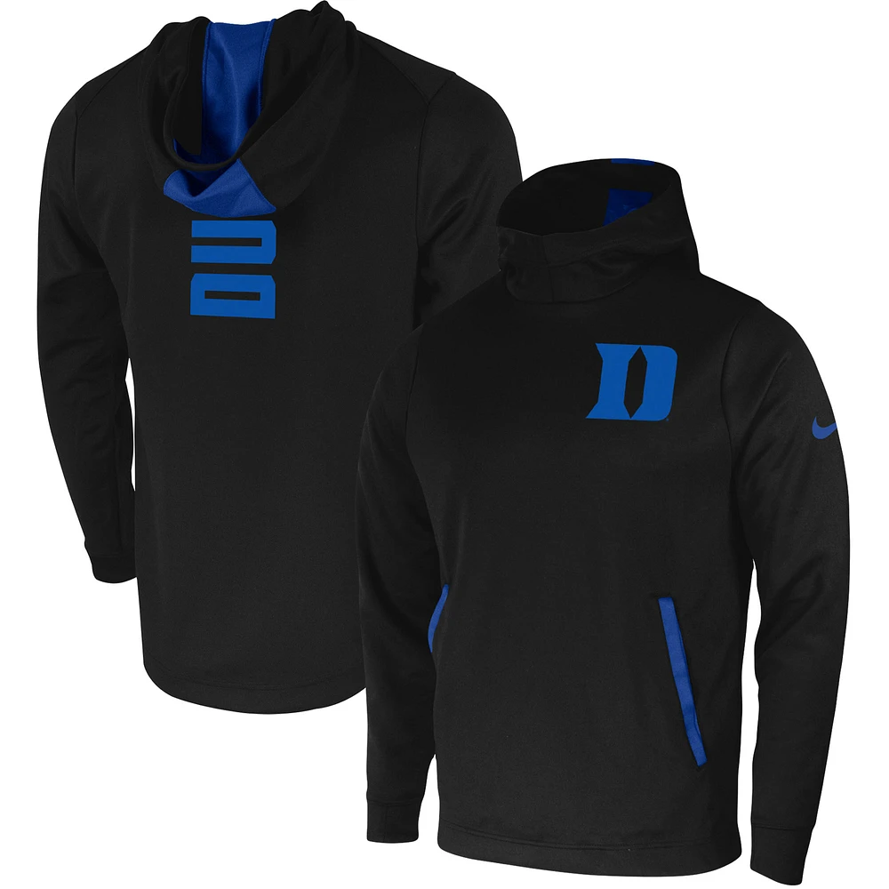 Men's Nike Black Duke Blue Devils 2-Hit Performance Pullover Hoodie