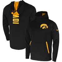 Men's Nike Black Iowa Hawkeyes 2-Hit Performance Pullover Hoodie