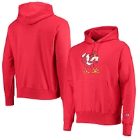 Men's Champion Red Louisville Cardinals Vault Logo Reverse Weave Pullover Hoodie