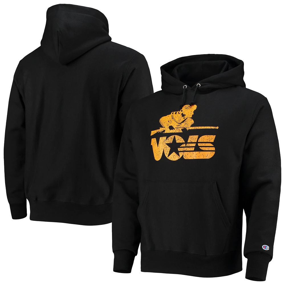 Men's Champion Black Tennessee Volunteers Vault Logo Reverse Weave Pullover Hoodie