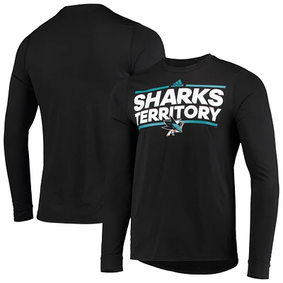 Men's adidas Black San Jose Sharks Dassler AEROREADY Creator Long Sleeve T-Shirt