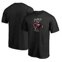 Men's Fanatics Black Wisconsin Badgers Team Midnight Mascot T-Shirt