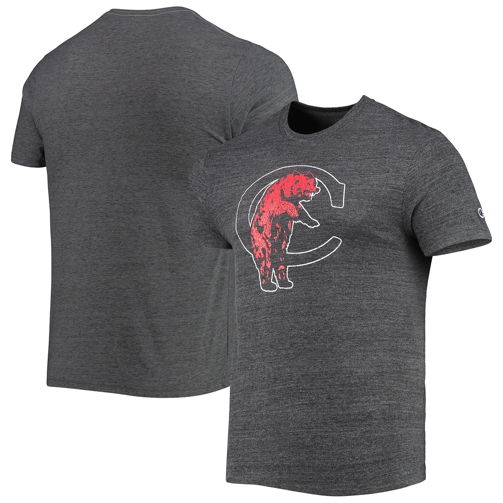 Men's Champion Heathered Black Cincinnati Bearcats Vault Logo Tri-Blend T-Shirt