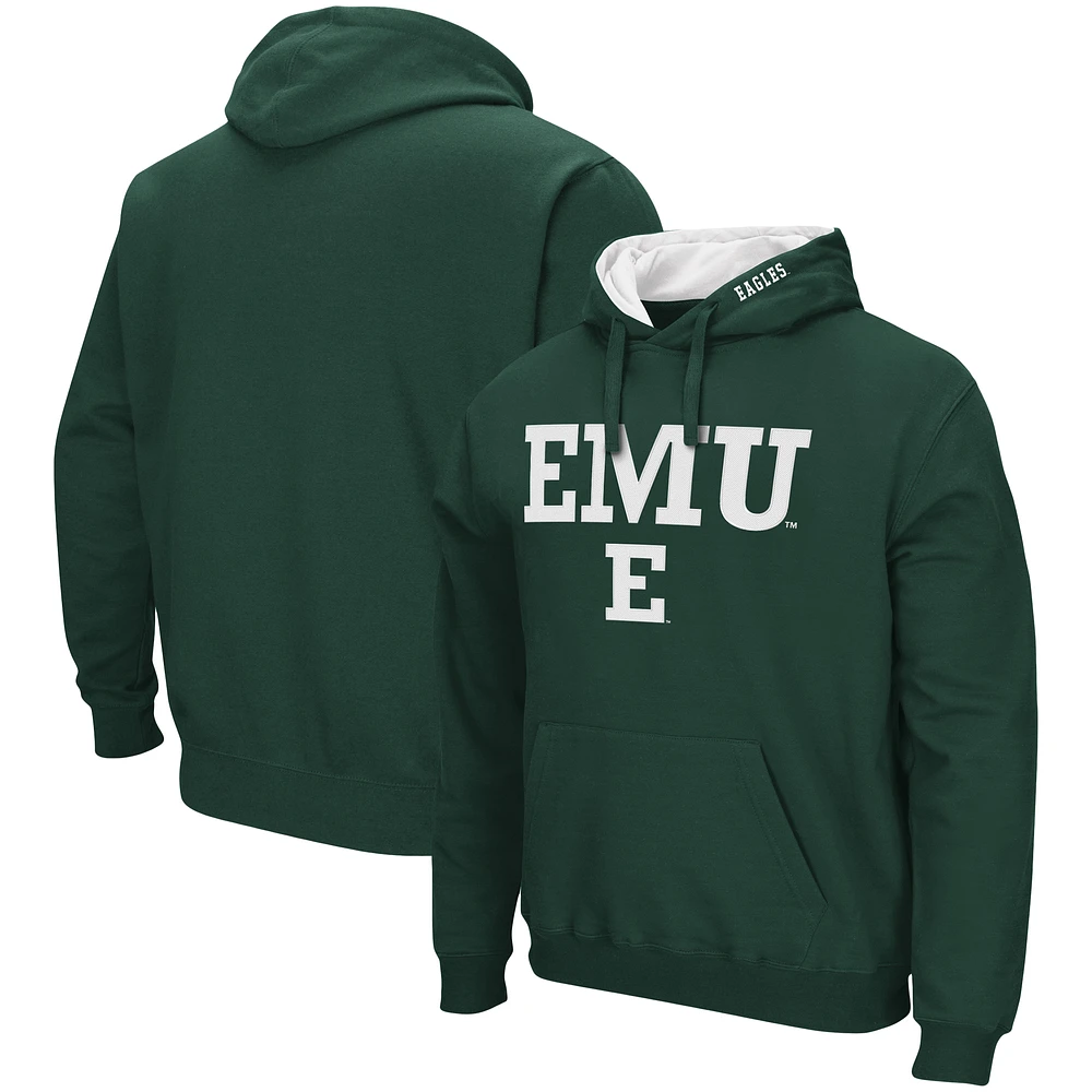 Men's Colosseum Green Eastern Michigan Eagles Arch and Logo Pullover Hoodie