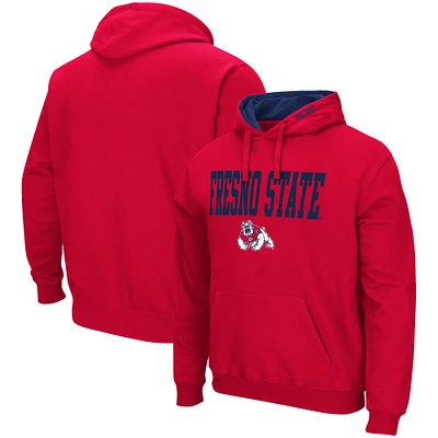 Men's Colosseum Red Fresno State Bulldogs Arch and Logo Pullover Hoodie