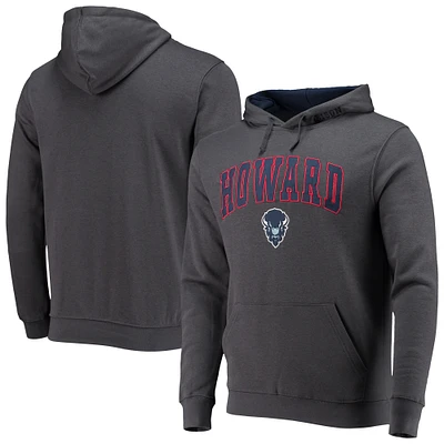 Men's Colosseum Charcoal Howard Bison Arch and Logo Pullover Hoodie