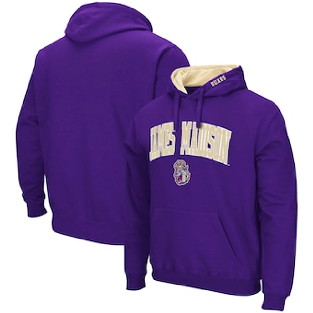 Men's Colosseum James Madison Dukes Arch and Logo Pullover Hoodie