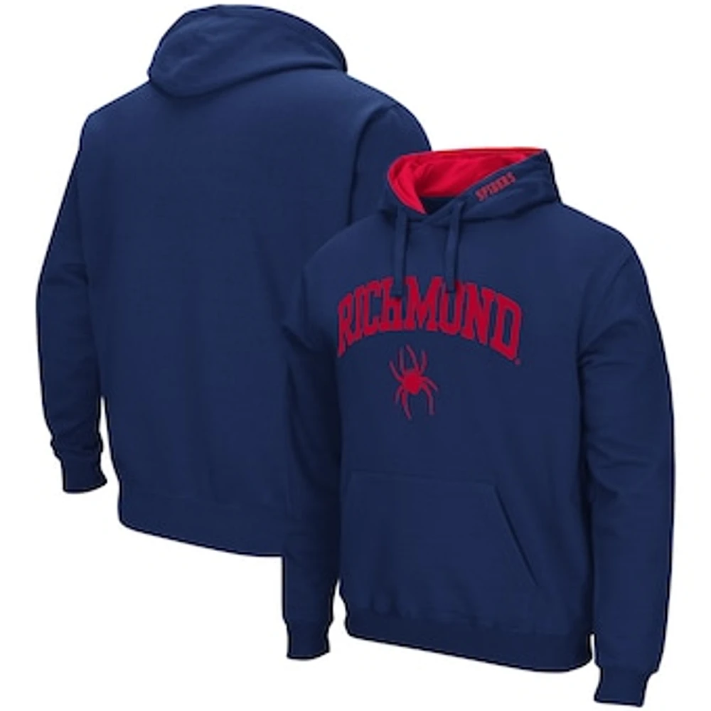 Men's Colosseum Navy Richmond Spiders Arch and Logo Pullover Hoodie