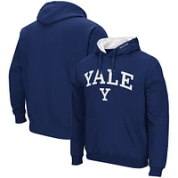 Men's Colosseum Navy Yale Bulldogs Arch and Logo Pullover Hoodie