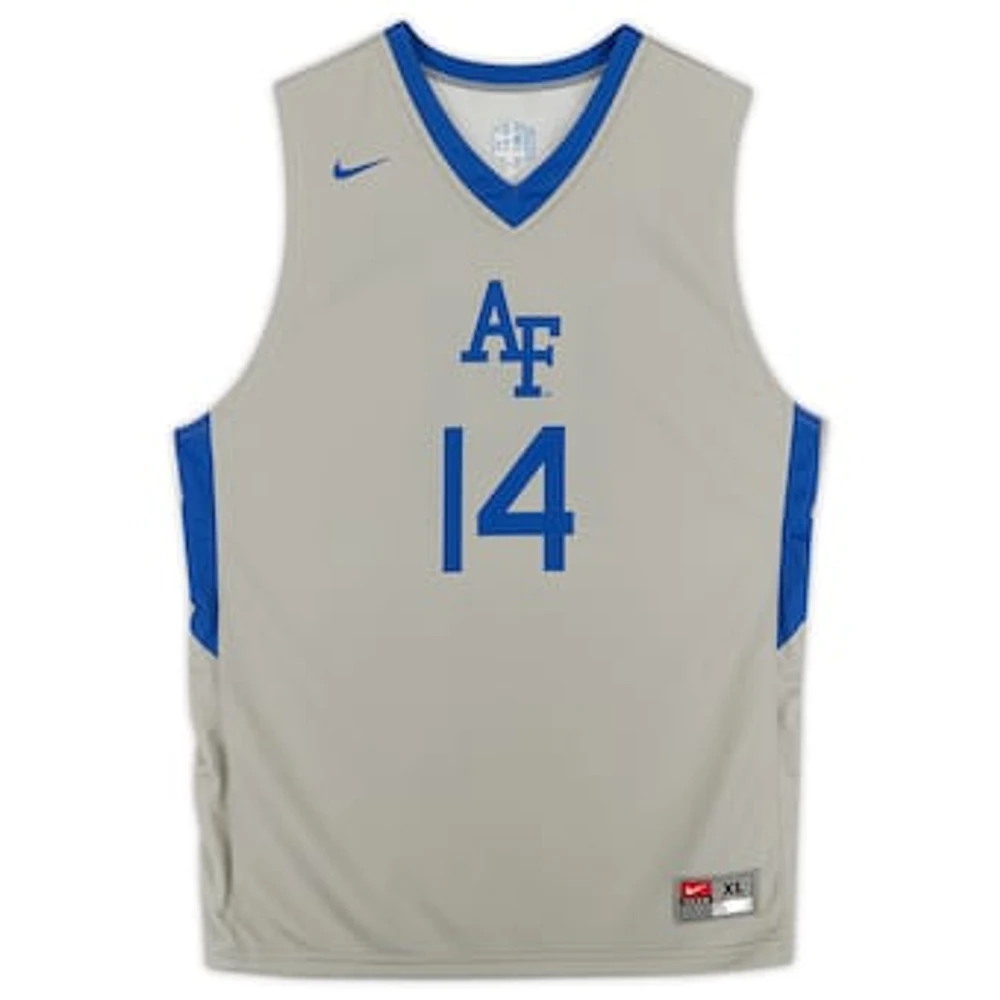 Air Force Falcons Nike Team-Issued #14 Gray Alternate Jersey from the Basketball Program