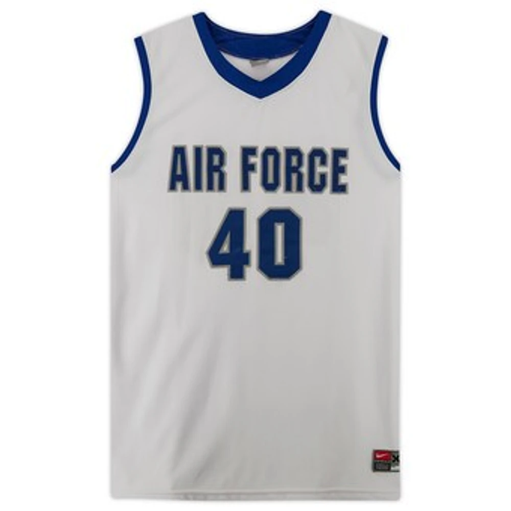 Air Force Falcons Team-Issued #40 White Jersey with Blue Collar from the Basketball Program - Size 2XL