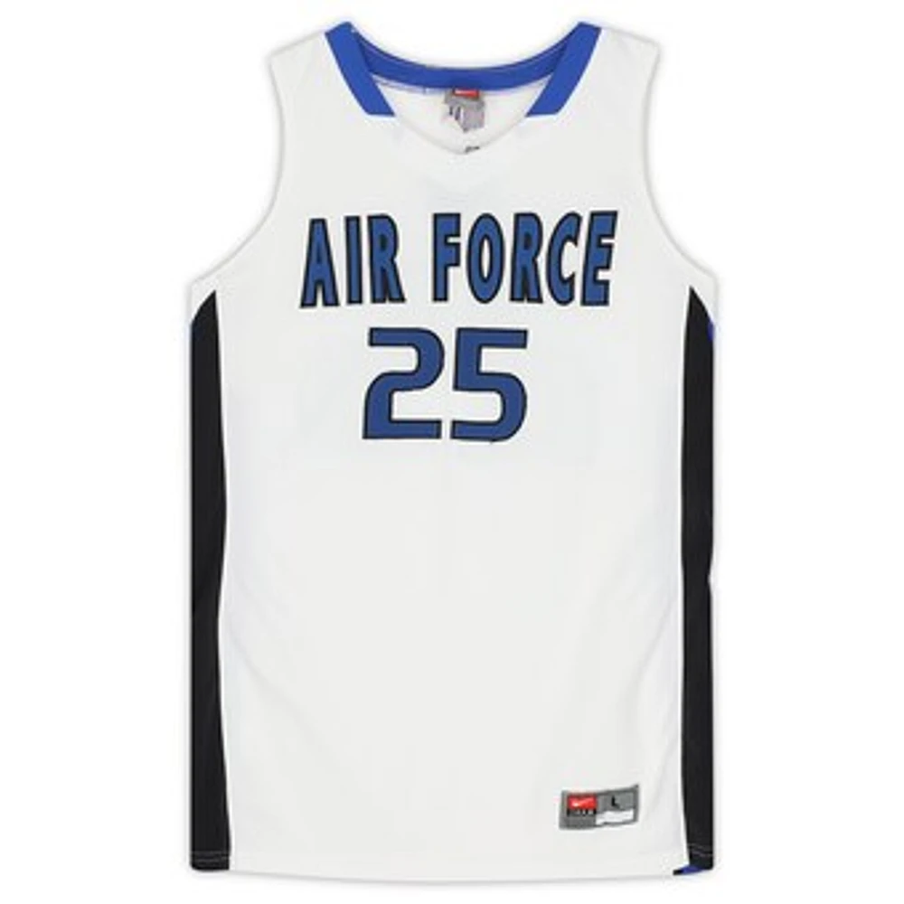 Air Force Falcons Team-Issued #25 White Blue and Black Jersey from the Basketball Program - Size L