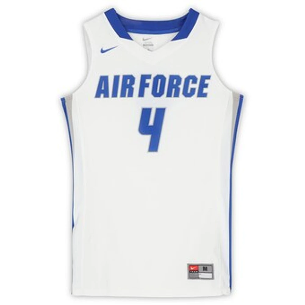 Air Force Falcons Team-Issued #4 White and Blue Jersey from the Basketball Program - Size M