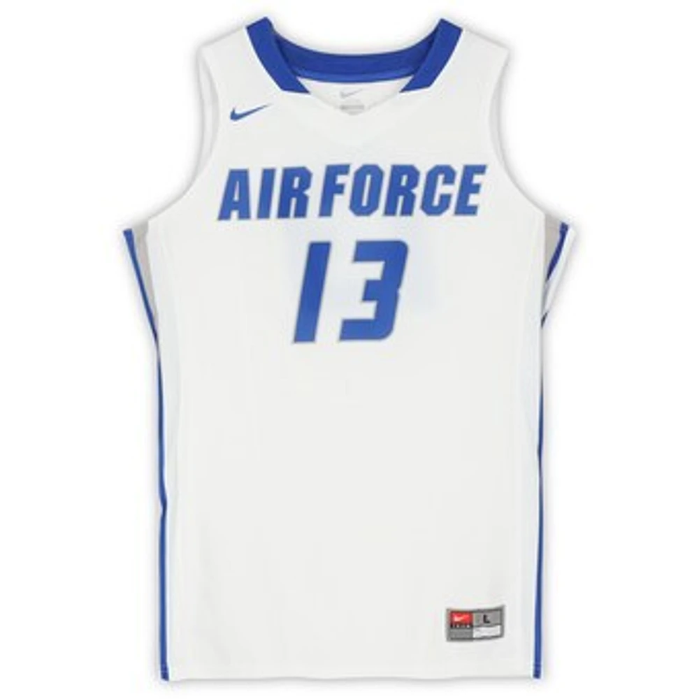 Air Force Falcons Nike Team-Issued #13 White & Royal Jersey from the Basketball Program - Size L