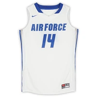 Air Force Falcons Nike Team-Issued #14 White & Royal Jersey from the Basketball Program - Size L