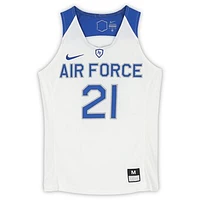 Air Force Falcons Nike Team-Issued #21 White Royal & Gray Jersey from the Basketball Program - Size M