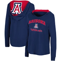 Women's Colosseum Navy Arizona Wildcats Catalina Hoodie Long Sleeve T-Shirt