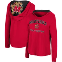 Women's Colosseum Red Maryland Terrapins Catalina Hoodie Long Sleeve T-Shirt