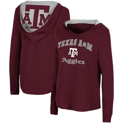 Women's Colosseum Maroon Texas A&M Aggies Catalina Hoodie Long Sleeve T-Shirt